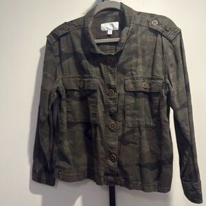 Women’s lightweight camo jacket, linen blend